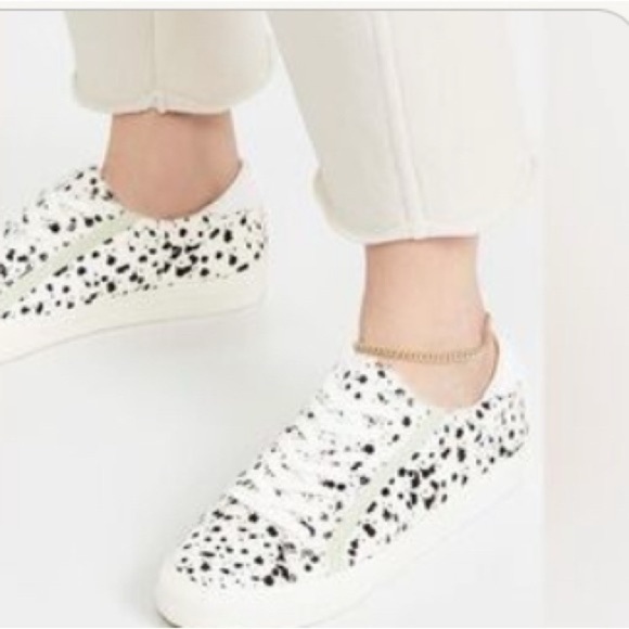Madewell sidewalk low sneakers white Mint Black Dot Fur tennis shoes size 9.5 - Picture 2 of 10
